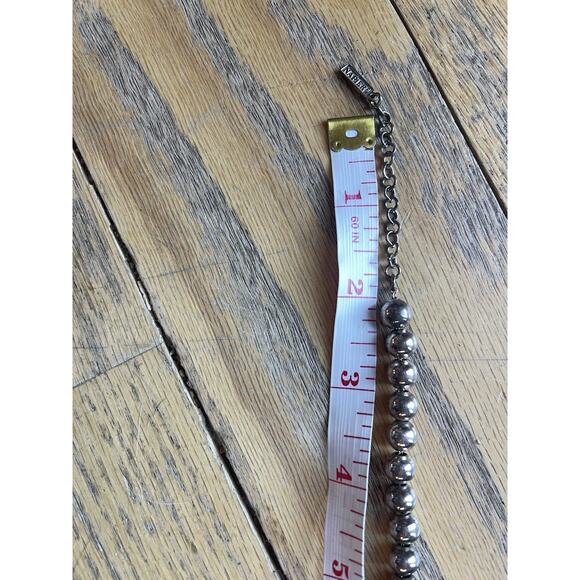 VTG Sterling Plated Oxidized Pearls Beaded Necklace 16”-18” Southwestern Napier - Picture 9 of 9